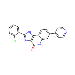 O=c1[nH]c2cc(-c3ccncc3)ccc2c2[nH]c(-c3ccccc3Cl)nc12 ZINC000096270714