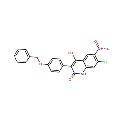 O=c1[nH]c2cc(Cl)c([N+](=O)[O-])cc2c(O)c1-c1ccc(OCc2ccccc2)cc1 ZINC000036185256