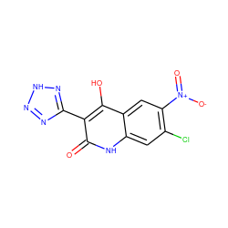 O=c1[nH]c2cc(Cl)c([N+](=O)[O-])cc2c(O)c1-c1nn[nH]n1 ZINC000036185262