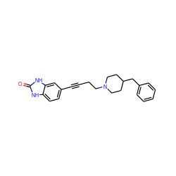 O=c1[nH]c2ccc(C#CCCN3CCC(Cc4ccccc4)CC3)cc2[nH]1 ZINC000013813171