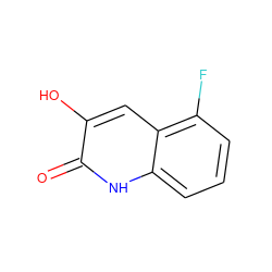 O=c1[nH]c2cccc(F)c2cc1O ZINC000040953622