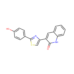 O=c1[nH]c2ccccc2cc1-c1csc(-c2ccc(O)cc2)n1 ZINC000014974769