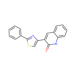 O=c1[nH]c2ccccc2cc1-c1csc(-c2ccccc2)n1 ZINC000014974753