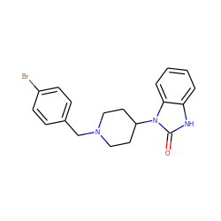 O=c1[nH]c2ccccc2n1C1CCN(Cc2ccc(Br)cc2)CC1 ZINC000302801703