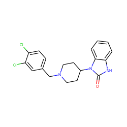 O=c1[nH]c2ccccc2n1C1CCN(Cc2ccc(Cl)c(Cl)c2)CC1 ZINC000302807404