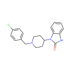 O=c1[nH]c2ccccc2n1C1CCN(Cc2ccc(Cl)cc2)CC1 ZINC000033997619