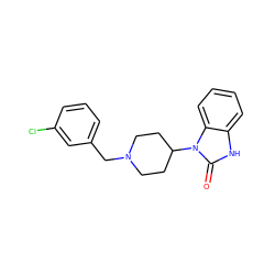 O=c1[nH]c2ccccc2n1C1CCN(Cc2cccc(Cl)c2)CC1 ZINC000302812611