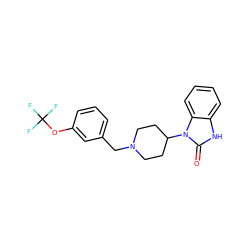 O=c1[nH]c2ccccc2n1C1CCN(Cc2cccc(OC(F)(F)F)c2)CC1 ZINC000024911897