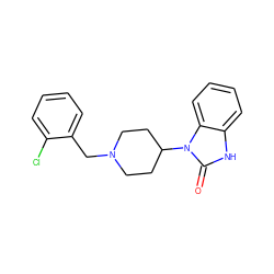 O=c1[nH]c2ccccc2n1C1CCN(Cc2ccccc2Cl)CC1 ZINC000052712614