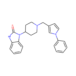 O=c1[nH]c2ccccc2n1C1CCN(Cc2ccn(-c3ccccc3)c2)CC1 ZINC000013744961