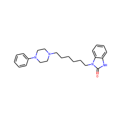 O=c1[nH]c2ccccc2n1CCCCCCN1CCN(c2ccccc2)CC1 ZINC000040916551