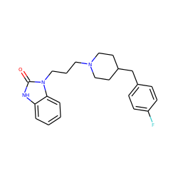 O=c1[nH]c2ccccc2n1CCCN1CCC(Cc2ccc(F)cc2)CC1 ZINC000013808351