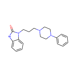 O=c1[nH]c2ccccc2n1CCCN1CCN(c2ccccc2)CC1 ZINC000014753982