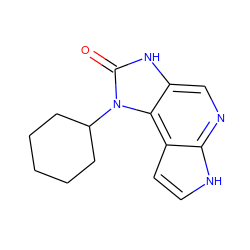 O=c1[nH]c2cnc3[nH]ccc3c2n1C1CCCCC1 ZINC000117901028