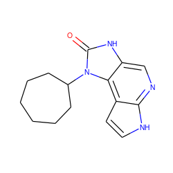 O=c1[nH]c2cnc3[nH]ccc3c2n1C1CCCCCC1 ZINC000117901093