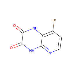 O=c1[nH]c2nccc(Br)c2[nH]c1=O ZINC000306625274