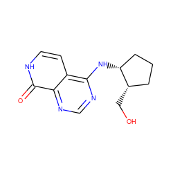 O=c1[nH]ccc2c(N[C@@H]3CCC[C@@H]3CO)ncnc12 ZINC000096285207