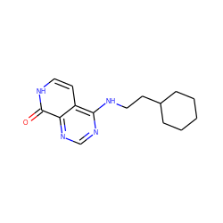 O=c1[nH]ccc2c(NCCC3CCCCC3)ncnc12 ZINC000096285228