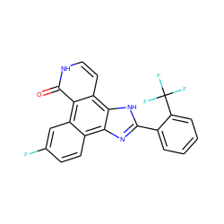 O=c1[nH]ccc2c3[nH]c(-c4ccccc4C(F)(F)F)nc3c3ccc(F)cc3c12 ZINC000029135902