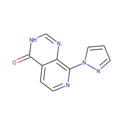 O=c1[nH]cnc2c(-n3cccn3)nccc12 ZINC000653726704