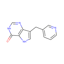 O=c1[nH]cnc2c(Cc3cccnc3)c[nH]c12 ZINC000100738864