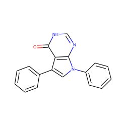 O=c1[nH]cnc2c1c(-c1ccccc1)cn2-c1ccccc1 ZINC000008764182