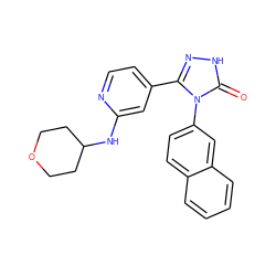 O=c1[nH]nc(-c2ccnc(NC3CCOCC3)c2)n1-c1ccc2ccccc2c1 ZINC000066259483