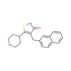 O=c1[nH]sc(C2CCNCC2)c1Cc1ccc2ccccc2c1 ZINC000013681975