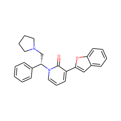 O=c1c(-c2cc3ccccc3o2)cccn1[C@@H](CN1CCCC1)c1ccccc1 ZINC000013436689