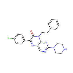 O=c1c(-c2ccc(Cl)cc2)nc2cnc(N3CCNCC3)nc2n1CCc1ccccc1 ZINC000004238913