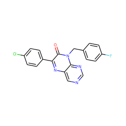 O=c1c(-c2ccc(Cl)cc2)nc2cncnc2n1Cc1ccc(F)cc1 ZINC000004238416