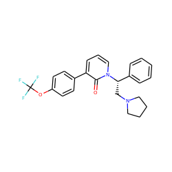 O=c1c(-c2ccc(OC(F)(F)F)cc2)cccn1[C@@H](CN1CCCC1)c1ccccc1 ZINC000013436610