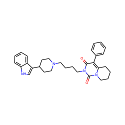 O=c1c(-c2ccccc2)c2n(c(=O)n1CCCCN1CCC(c3c[nH]c4ccccc34)CC1)CCCC2 ZINC000066104105