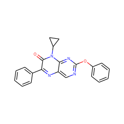 O=c1c(-c2ccccc2)nc2cnc(Oc3ccccc3)nc2n1C1CC1 ZINC000004238306