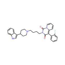 O=c1c(-c2ccccc2F)c2ccccn2c(=O)n1CCCCN1CCC(c2c[nH]c3ccccc23)CC1 ZINC000040939694