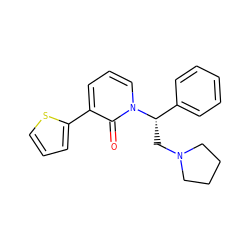 O=c1c(-c2cccs2)cccn1[C@@H](CN1CCCC1)c1ccccc1 ZINC000013436697