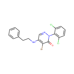 O=c1c(Br)c(NCCc2ccccc2)cnn1-c1c(Cl)cccc1Cl ZINC000049112761