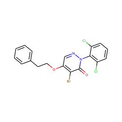 O=c1c(Br)c(OCCc2ccccc2)cnn1-c1c(Cl)cccc1Cl ZINC000049784411