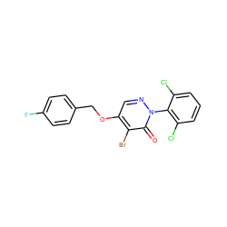 O=c1c(Br)c(OCc2ccc(F)cc2)cnn1-c1c(Cl)cccc1Cl ZINC000033971200