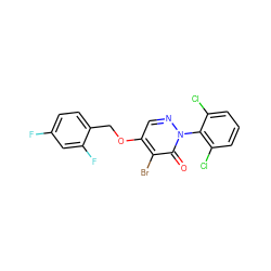 O=c1c(Br)c(OCc2ccc(F)cc2F)cnn1-c1c(Cl)cccc1Cl ZINC000049783861