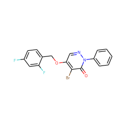 O=c1c(Br)c(OCc2ccc(F)cc2F)cnn1-c1ccccc1 ZINC000049072887