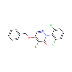 O=c1c(Br)c(OCc2ccccc2)cnn1-c1c(Cl)cccc1Cl ZINC000049069432