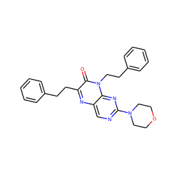 O=c1c(CCc2ccccc2)nc2cnc(N3CCOCC3)nc2n1CCc1ccccc1 ZINC000004238701