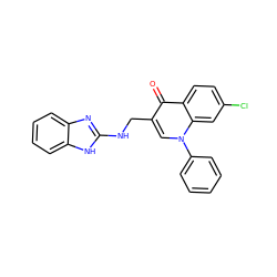 O=c1c(CNc2nc3ccccc3[nH]2)cn(-c2ccccc2)c2cc(Cl)ccc12 ZINC000096170267