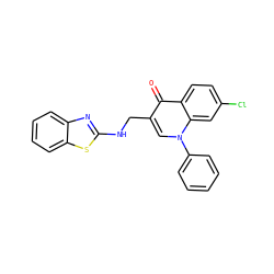 O=c1c(CNc2nc3ccccc3s2)cn(-c2ccccc2)c2cc(Cl)ccc12 ZINC000096170266