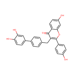 O=c1c(Cc2ccc(-c3ccc(O)c(O)c3)cc2)c(-c2ccc(O)cc2)oc2cc(O)ccc12 ZINC000040956861