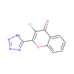 O=c1c(Cl)c(-c2nnn[nH]2)oc2ccccc12 ZINC000003608802