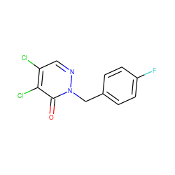 O=c1c(Cl)c(Cl)cnn1Cc1ccc(F)cc1 ZINC000000037958