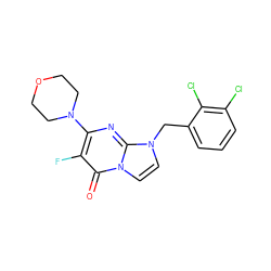 O=c1c(F)c(N2CCOCC2)nc2n(Cc3cccc(Cl)c3Cl)ccn12 ZINC000073294571