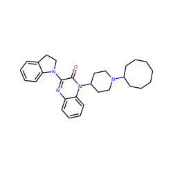 O=c1c(N2CCc3ccccc32)nc2ccccc2n1C1CCN(C2CCCCCCC2)CC1 ZINC000114764068